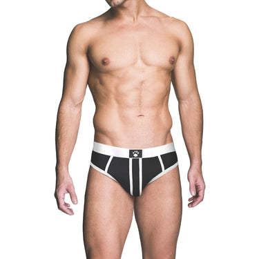 Prowler RED Ass-less Brief White ,Black pouch